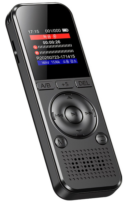 RUN기술 초고음질 녹음기 소형 장시간 휴대용 노이즈캔슬링 64GB, 블랙