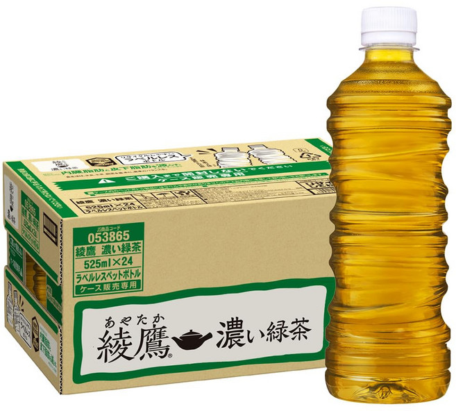 [기능성 표시 식품]코카·콜라 아야타카 진한 녹차 라벨리스 525mlPET × 24개, 525ml