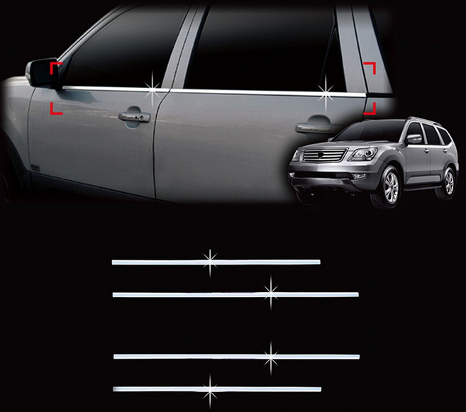 모하비 윈도우 액센트 4P 08년~15년까지 창문 하단 라인 크롬 몰딩 기스 방지 커버, 기타