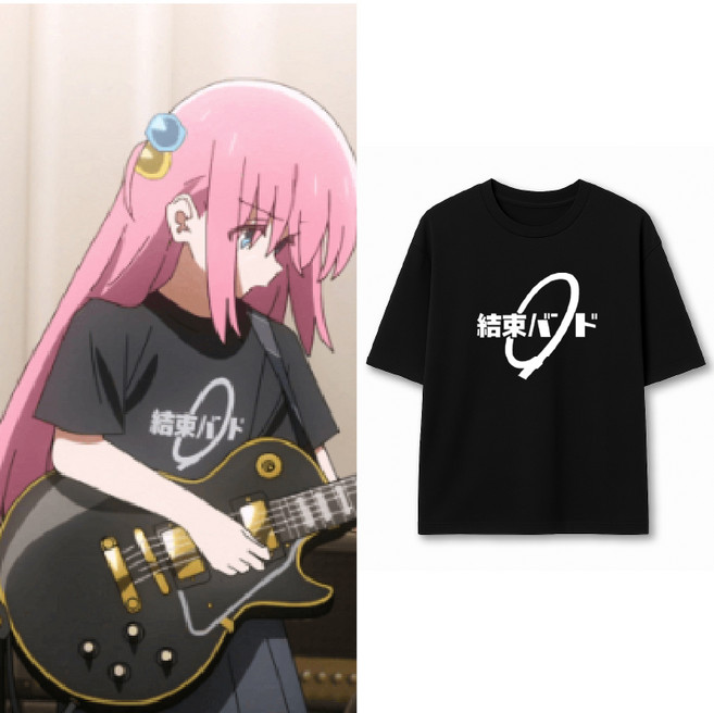 오드아이 봇치더락 티셔츠 반팔티 결속밴드 봇치 고토 히토리 코스튬 코스프레