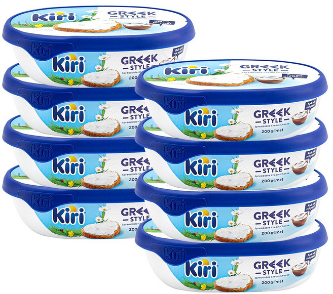 Kiri 끼리 크림치즈 스프레드 그릭스타일, 8개, 200g