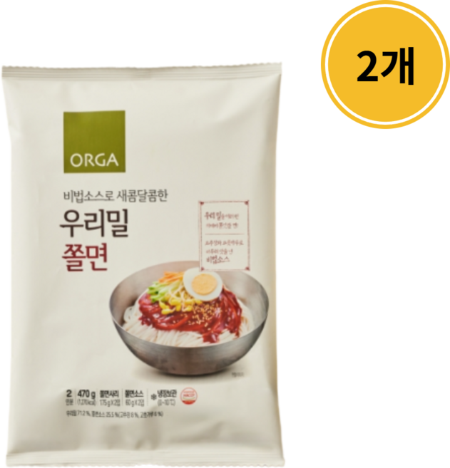 풀무원 올가 우리밀 쫄면, 470g, 2개