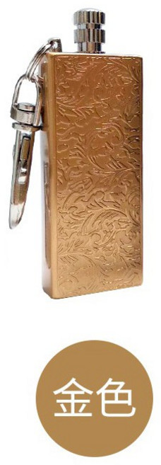 不鏽鋼雕花萬次火柴 煤油打火機 防水防風 打火石鑰匙圈, 1個, (FH14)不鏽鋼雕花萬次火柴-金, 金