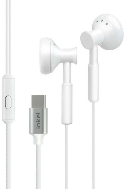 인켈 C타입 유선 이어폰 오픈형 마이크 내장 애플 삼성 갤럭시 아이폰 호환 고음질 실속형 IK-WE100, 화이트