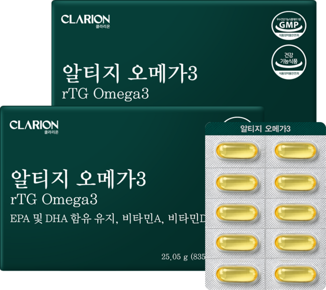 클라리온 rTG 알티지 오메가3 30캡슐 2박스, 2개, 30회분