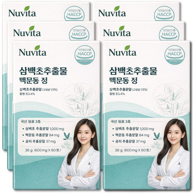 옵션확인) 닥터파이토 파이토블락 코엔삼백초 | 삼백초 추출물 알약 식약청인증, 6개, 60정