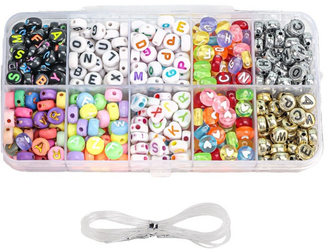 알파벳 이니셜 비즈 공예 키트 10칸, 1개, A세트