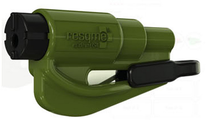 Resqme 레스큐미 비상용 자동차 탈출 망치 열쇠고리 (ResQme), 아미그린, 1개