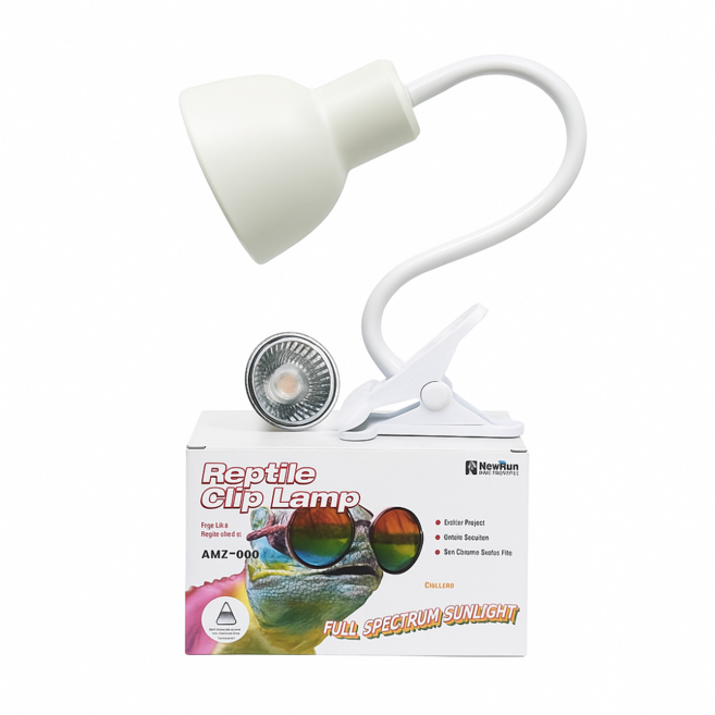 NRC 나팔자바라 파충류소켓C09 UVB UVA램프포함, 화이트, 1개