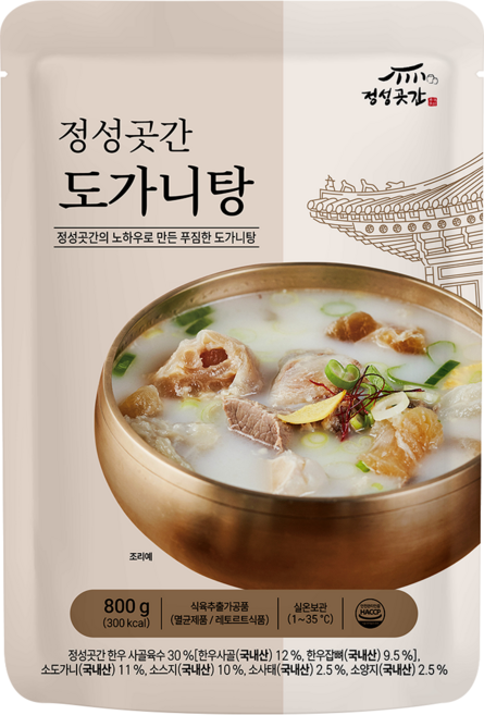 정성곳간 국내산 도가니탕, 800g, 8개