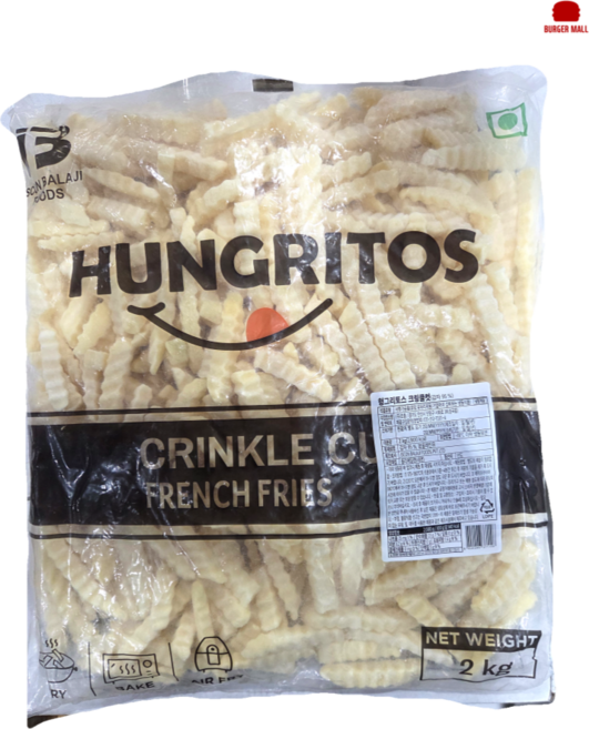 헝그리토스 크링클컷 줄무늬 감자튀김 2kg 주름감자, 1개