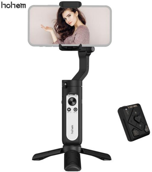 Hohem-iSteady X2 초경량 3 축 스마트폰 팜 짐벌 핸드 헬드 스태빌라이저 리모컨 안드로이드 iOS 스마트폰용, 01 Black, 1개
