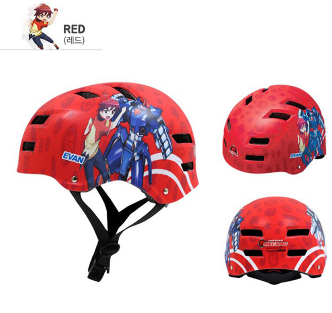 알톤 어린이 인라인 자전거헬멧 터닝메카드 어반, 레드, 1개