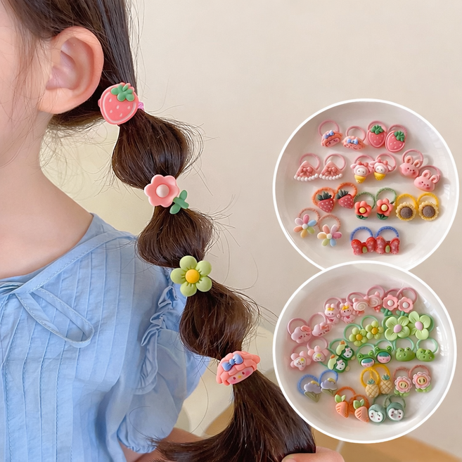 블링모어 안아픈 고탄력 귀여운 머리끈 방울 대용량 50개