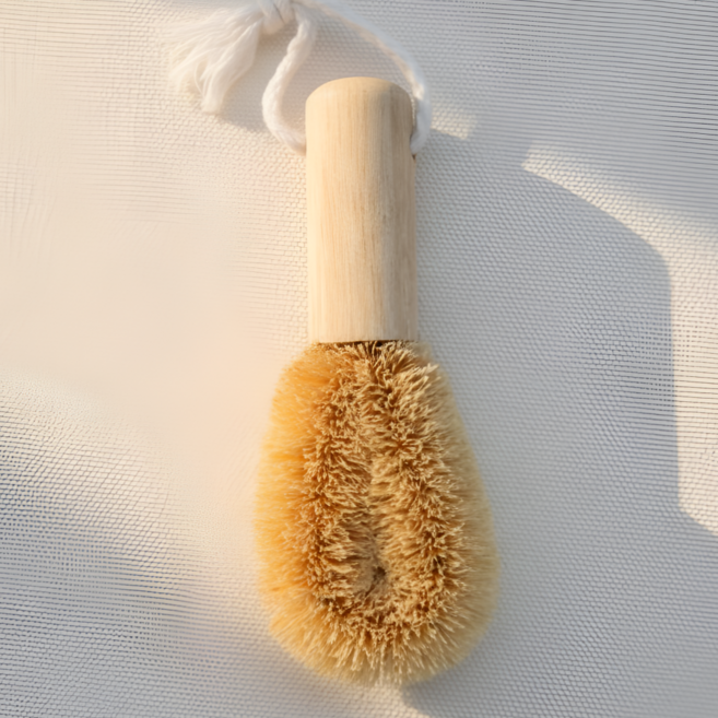 마요미 천연 세척솔 야자수 우드 손잡이 주방 설거지 브러쉬, 1개, 소 사이즈