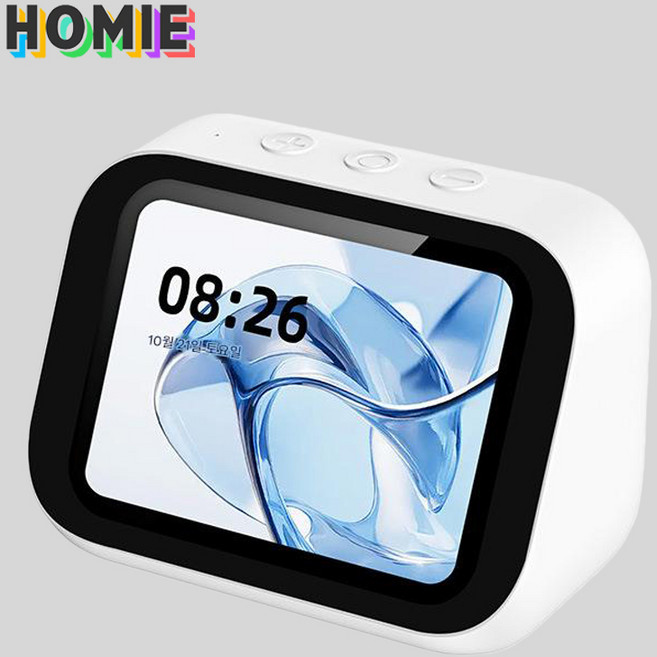 HOMIE 블루투스스피커 ai 스마트 스피커 무선 블루투스 스피커 미니 휴대용 스마트 알람시계, 화이트, TF26 Pro