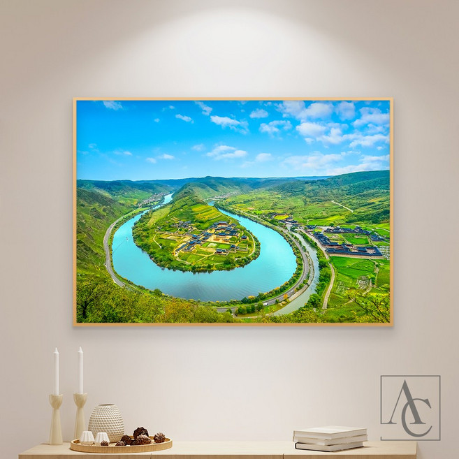 더아트컴퍼니 돈들어오는 명당도 배산임수 한국화 풍경화 풍수지리 산수화 캔버스 그림 액자 30종(8-14), 8. 입신양명 명당도