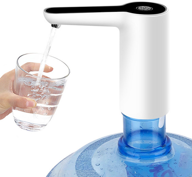 桶裝水抽水器電動家用礦泉純淨水大水桶飲水器按壓自動智能飲水機, 白色TYPE  C充電口大電池長續航, 一個