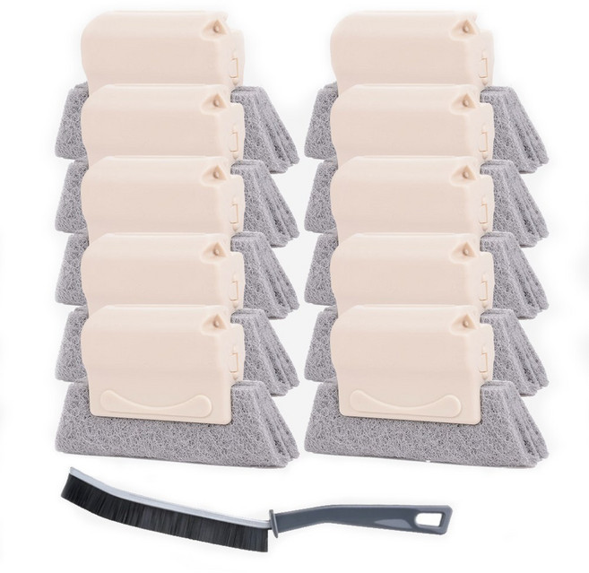 딜메이트 주방 틈새솔 창틀 브러쉬 청소도구 10p+긴 솔 1p, JDBEIGE1, 10개