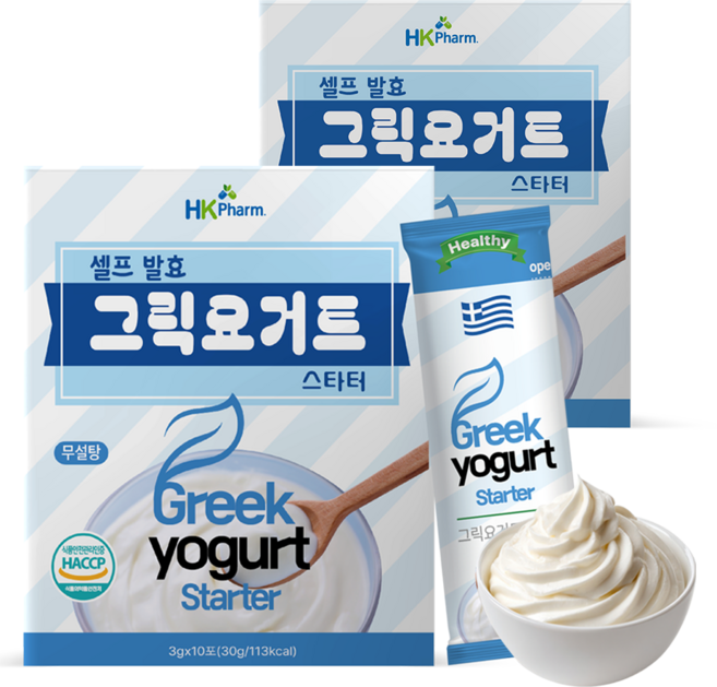 HK 셀프발효 그릭요거트 스타터 인증 유산균, 2개, 10개입, 30g