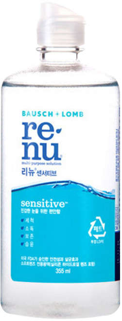 리뉴 센서티브 렌즈 세정액, 355ml, 1개