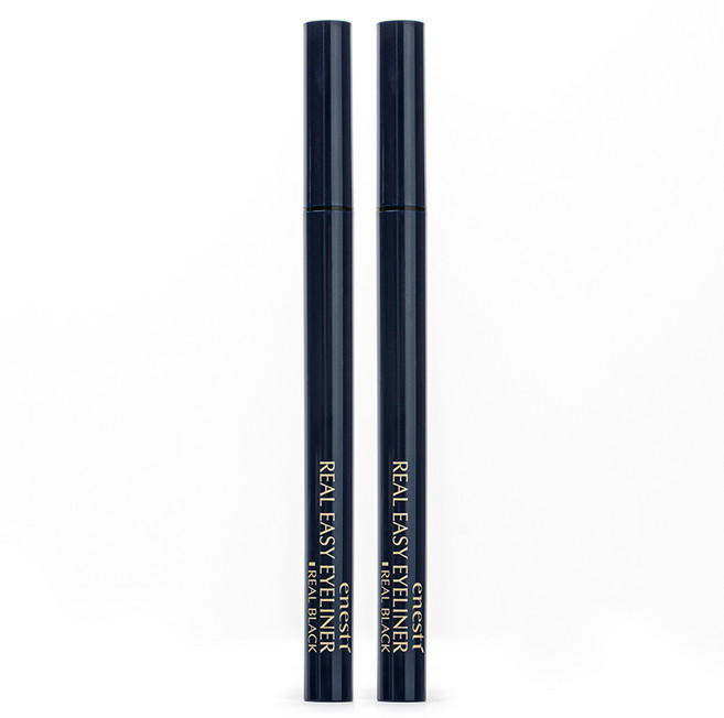 에네스티 리얼 이지 아이라이너 0.5g, 리얼블랙, 2개