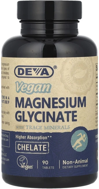 Deva 비건 마그네슘 글리시네이트 미량 미네랄 함유 90정, Deva비건마그네슘글리시네이트미량미네랄함유90정, 1개 - 쿠팡