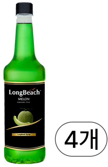 롱비치 멜론시럽, 740ml, 4개