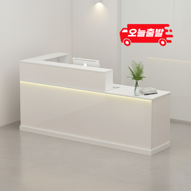 망고팩토리 미용실 업소용 학원 매장 식당 인포 안내 데스크 카운터 테이블 계산대 제작 1000 1200 1800 2000, 100CM, 우측모서리, 화이트