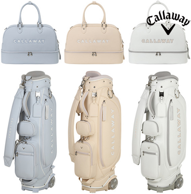 캘러웨이 2026 블리스 2.0 여성용 골프 보스턴백 캐디백 세트, 블루, 화이트