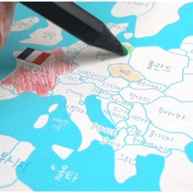 커플색칠세계지도 컬러링 백지도 여행기록 학습용 커플 여행자 가정 거실 서재, 1개