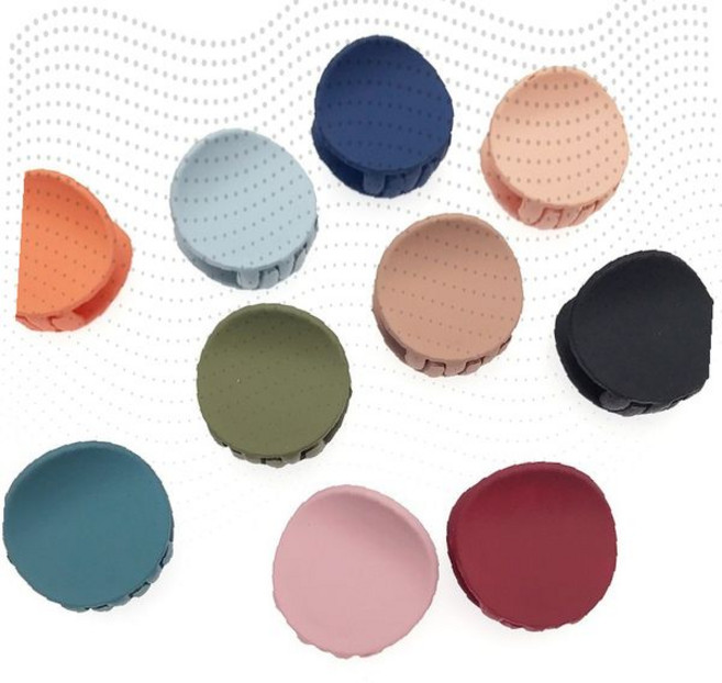 실리콘 원형 헤어집게 무광 파스텔 컬러 올림머리 미니핀 헤어액세서리 집게핀 머리끈 대용
