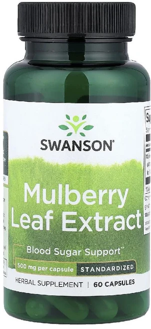 스완슨 멀베리 잎 추출물 Mulberry Leaf Extract 500mg 캡슐 60정, 1개 - 쿠팡