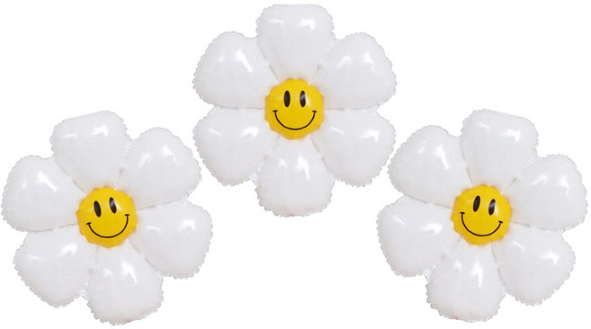 꽃풍선 데이지 풍선 특대형(110cm) 대형(72cm) 중형(45cm) 풍선 장식 파티용품세트 [에브리띵스마일]1095, 3개, 데이지 특대형