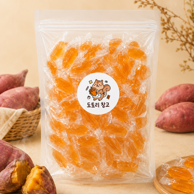 대용량 개별포장 꿀고구마 호박고구마젤리 단체간식 부모님간식, 500g, 2개