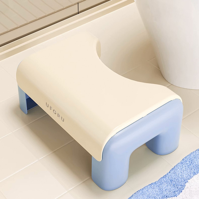 KDNC 가정용 두꺼운 미끄럼 방지 변기 발 받침대, 블루