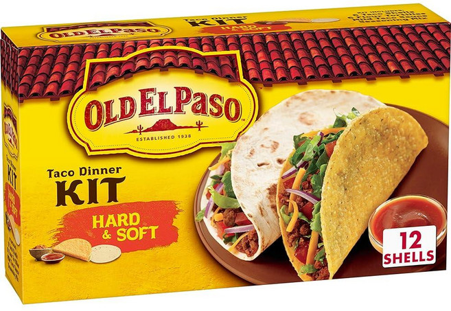 Old El Paso 하드 앤 소프트 타코 디너 키트 밀프렙 12개 323.2g(11.5온스), 1, 323.2g