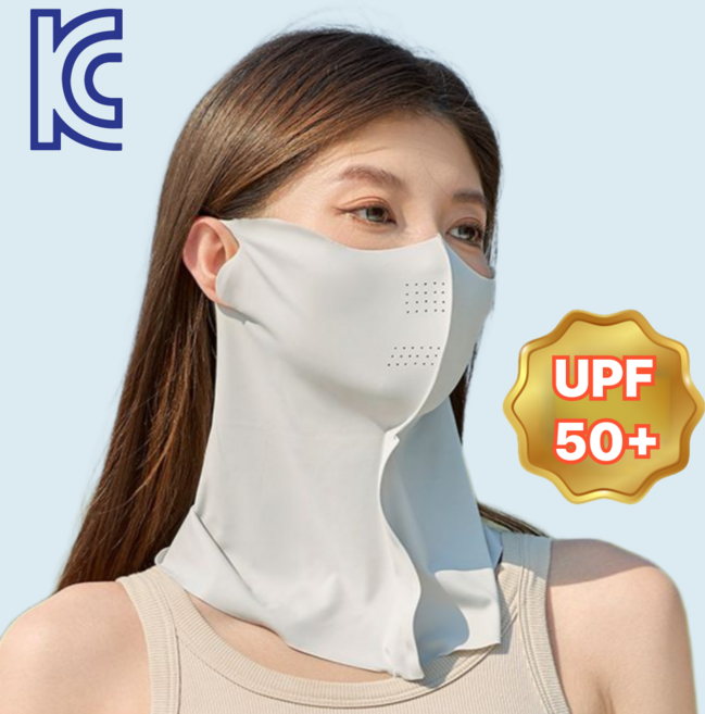 오드넌 숨이 편한 스포츠 마스크 UV 자외선 차단 골프 등산 낚시, 라이트그레이, 1개