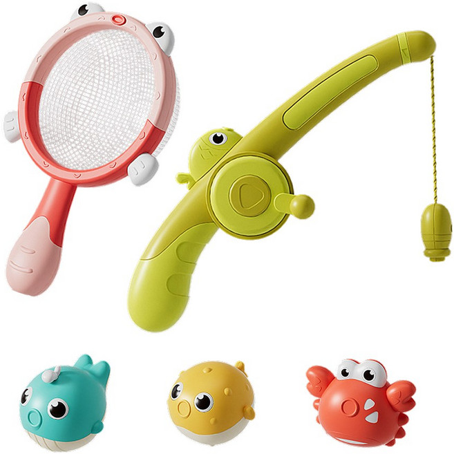 JoyBaby 5入 洗澡玩具 戲水玩具, 磁吸式發光釣魚組-F, 1個