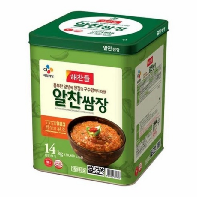 해찬들알찬쌈장 말통, 14kg, 1개