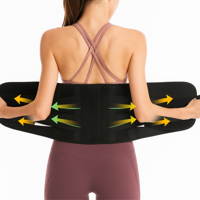 맘펴니 6개고정지지대 고탄력 허리보호대 탄탄 벨트 빅사이즈 남녀공용, 1개