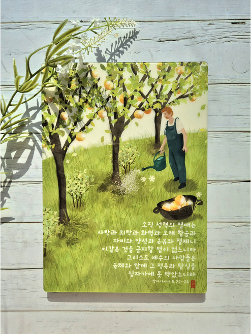 마음주심 아크릴 액자 성경구절액자 메시지성경 말씀이미지 말씀액자 기독교선물 기독교굿즈, 1개, 아크릴-성령의 열매