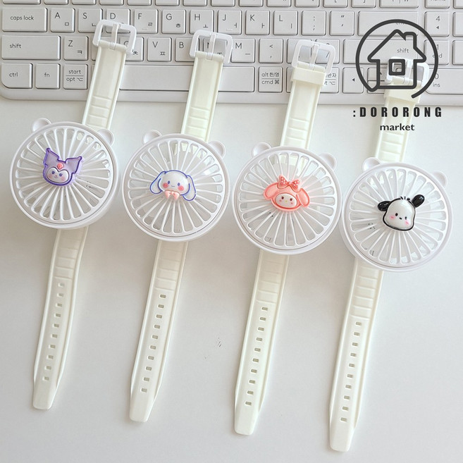 도로롱마켓 산리오 캐릭터 손목선풍기 휴대용 손목형 미니 팔찌 선풍기, NEW 시나모롤