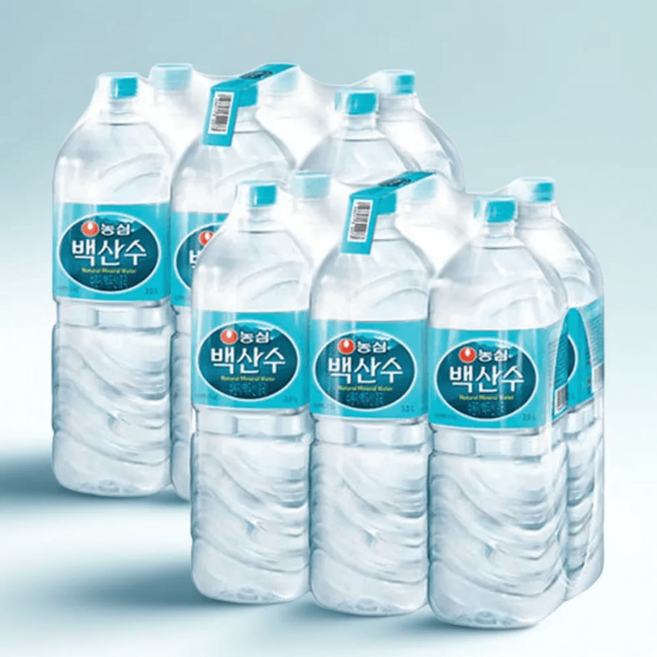 백산수 무라벨 유라벨 생수 랜덤발송, 2L, 12개