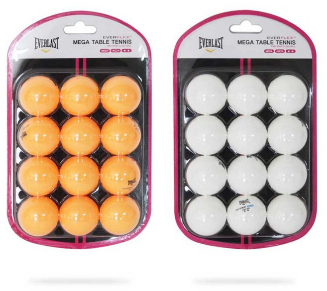 에버라스트 탁구공 2성 12개입 화이트 옐로우, 1개