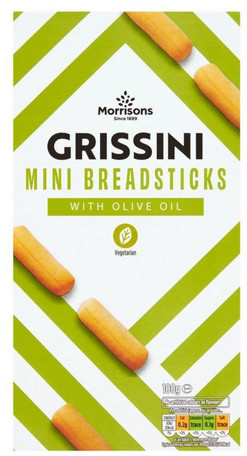 영국 모리슨 Morrisons Grissini Mini Breadsticks 그리시니 미니 브레드 스틱, 2개, 100g