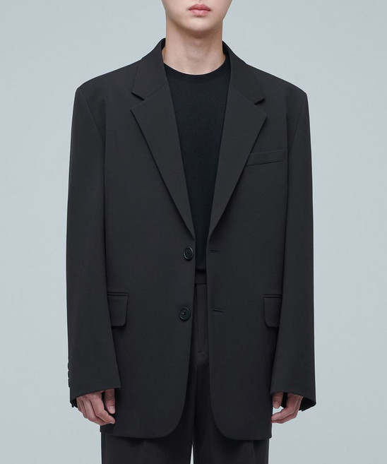 무신사 스탠다드 빅 대디 오버사이즈 블레이저 다크 그레이 498380