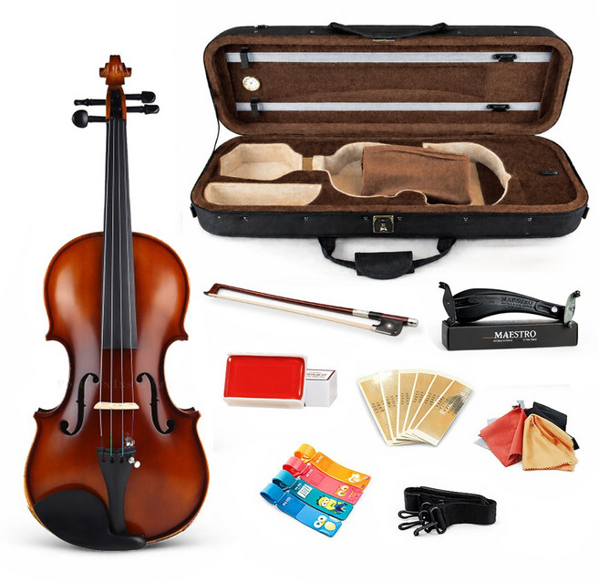 효정 바이올린 HV100 입문용 방과후 어린이 풀구성품세트, 3/4 사이즈, 1개, 네츄럴(브라운)