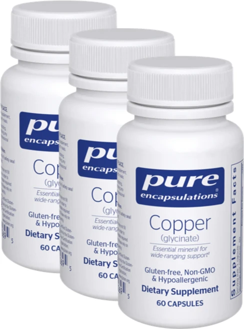 퓨어 인캡슐레이션스 구리(글리시네이트) 캡슐, 60정, 3개 - 쿠팡