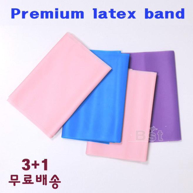 고무 근력밴드 3+1 어깨 팔 다리 스트레칭, 1세트, 프리미엄 라텍스밴드 색상랜덤(3+1)